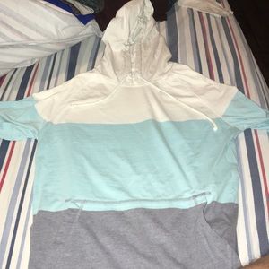 White/Blue/Grey Long Sleeve TShirt Hoodie Combo
